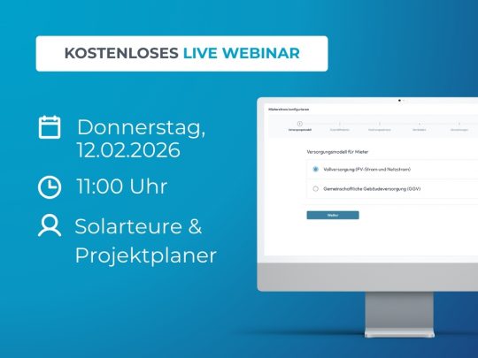 Mieterstrom clever integrieren – von der Umsetzung bis zur intelligenten Steuerung mit openEMS